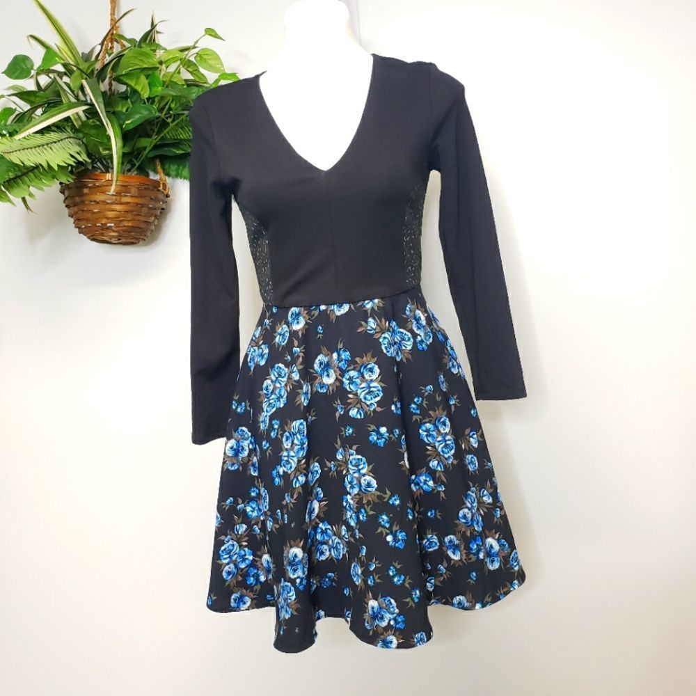SportMax Code Floral and Animal Print Fit and Flare Dress Size Small